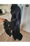 Black Satin Maternity Dressing Gown and Shawl - 4