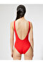 Basic Swimsuit U-Neck Strap Textured Covered - 4