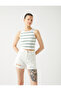 Crop Ribbed Undershirt Basic Halter Neck