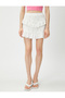 Layered Mini Skirt with Floral Embroidery - 3