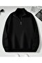 2-Piece Unisex Stand Collar Zippered Oversize Sweatshirt - 2