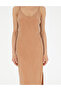 Brown Slim Fit Slit Woven Dress 50273056 -Vr233 - 6
