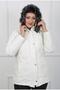 Women's White Crinkle Fabric Wool Inside Plus Size Coat - 3