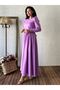 Hijab Lilac Flared Poplin Dress