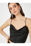 Strappy Satin Evening Dress Blouse with Tie Back Detail