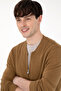 Men's Khaki Melange Basic Knitwear Cardigan 50288870 -Vr125 - 2