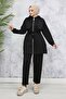 Collar Detailed Scuba Double Suit Black 4596 - 4