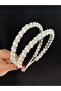 Women's Pearl and Stone Detail Double Row Special Occasion Bridal Crown - 2