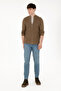 سترة تريكو أساسية كاكي للرجال 50288871 -VR027 - 4