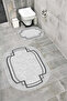Water Resistant Digital Printed Bath Mat Set with Non-Slip Base