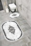 Water Resistant Digital Printed Bath Mat Set with Non-Slip Base