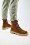 (Niro) Women's Leather Genuine Leather Lace-Up Tan Boots - 6