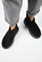 (Carolina) Women's Genuine Leather Mini Black Boots with Fur Inside - 7