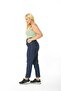 Mom Fit Jeans Plus Size Dark Blue High Waist Pleated Stretchy Pants - 3