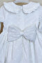 White Long Sleeve Girl's Dress with Scalloped Blouse - 7