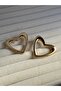 Gold Color Dangle Heart Earrings - 3