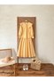 Light Yellow Small Neckline Poplin Blouse and Shirred Flared Skirt Set (Bluz-Etek) - 3