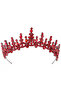 Bright Shuttle Jewelled Bridal Crown Costume Crown for Henna Night Red - 3