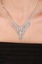 Dila Crystal Stone Evening Dress Necklace Earring Set and Tulip Bridal Crown - 4