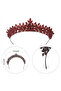 Leaf Model Bride Princess Crown Bridal Queen Crown For Wedding Costumes Burgundy - 4