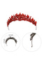 Crystal Embellished Bridal Tiara, Princess Tiara for Special Occasions and Parties, Red - 3