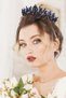 Denver Crystal Jewelled Queen Crown Bridal Henna Night Crown Crystal Jewelled Bridal Wedding Crown Navy Blue - 7