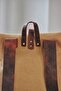 Genuine Leather & Canvas Backpack / Unisex - 4