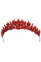 Crystal Embellished Bridal Tiara, Princess Tiara for Special Occasions and Parties, Red - 8