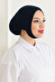 Women's Hijab, Large Volume, Practical, Non-Slip, Chin-Under-Neck Style, Navy Blue - 4