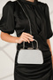 Silver Glitter Women's Handle Detailed Chain Strap Evening Dress Evening Bag - 2