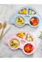 Green Car Figured Baby Food Plate with Compartments - 5