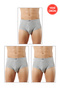 Özkan 0117 3-Pack Men's Cotton Rib Bagged Flexible Soft Comfortable Slip Panties