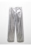 Metallic Leather Look Trousers - 3