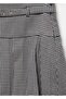 Houndstooth patterned mini skirt with belt - 5
