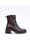 Women's Genuine Leather Winter Heeled Zippered Boots