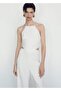 Halter Collar Perforated Jumpsuit