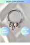 Silver Alloy Stainless Steel Bracelet with Pink Fish Ring Charm
