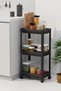 Peggy 3-Tier Wheeled Shelf Unit Bathroom Kitchen Organizer Shelf Modern Storage Shelf - 4
