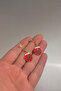 Women's Christmas Earrings with Gloves and Tree Figures - 2