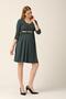 Maternity Steel Fabric Casual Dress with Collar Accessories Green - 3