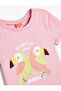 T-Shirt Short Sleeve Crew Neck Bird Printed Cotton - 3