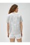 Oversize T-Shirt Back Printed Crew Neck Short Sleeve Cotton - 4