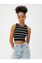 Crop Ribbed Undershirt Basic Halter Neck - 2