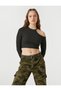 Long Sleeve T-Shirt Crop Window Detailed Crew Neck - 2