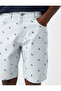 Patterned Gabardine Shorts - 5