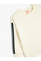 Sweatshirt Crew Neck Long Sleeve Stripe Detailed Cotton - 3