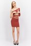 Women Cutout Detail One Sleeve Mini Dress, Orange - 4
