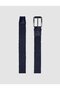 Knitwear Navy Blue Knitted Detailed 4 cm Men's Casual Belt - 2