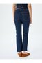 Spanish Flare Ribbed Buttoned Regular Waist Bootcut Jean Trousers - Kick Flare Jean - 4