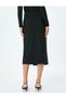 Metal Detailed Faux Leather Detailed Double Breasted Midi Skirt - 4